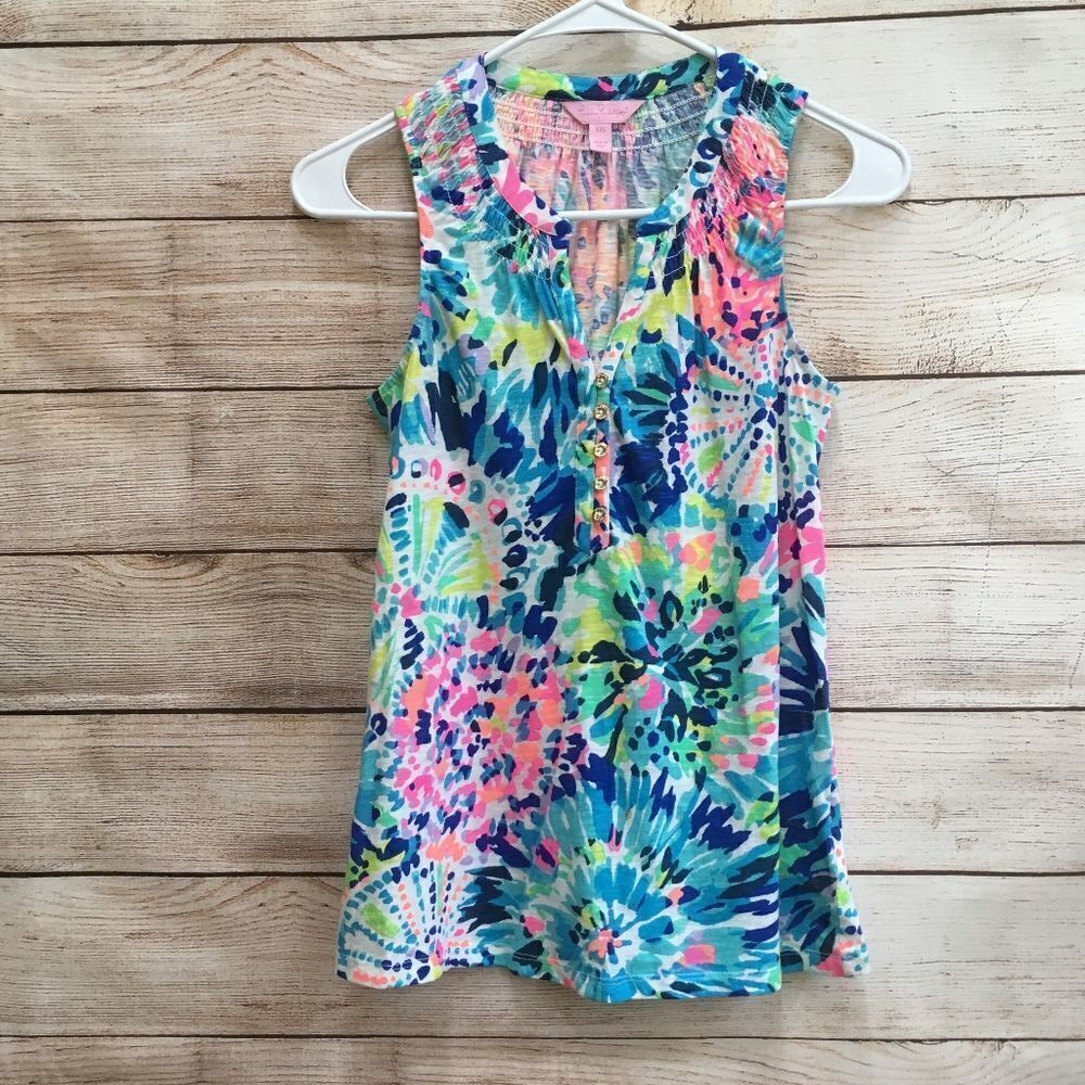 ‎LILLY PULITZER ESSIE DEEP INDIGO GYPSY GIRL TOP